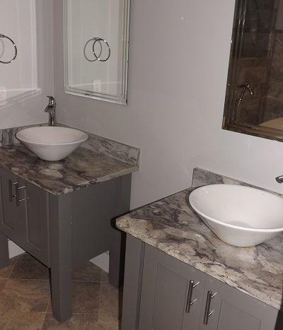 custom master bath vanities with marble counter tops
